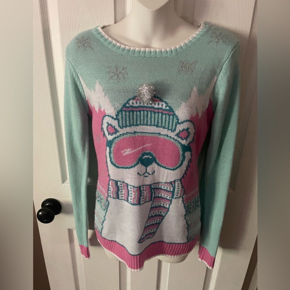 Holiday Hype Women’s Snow Bear Ski / Snowboard Winter Sweater Size Small